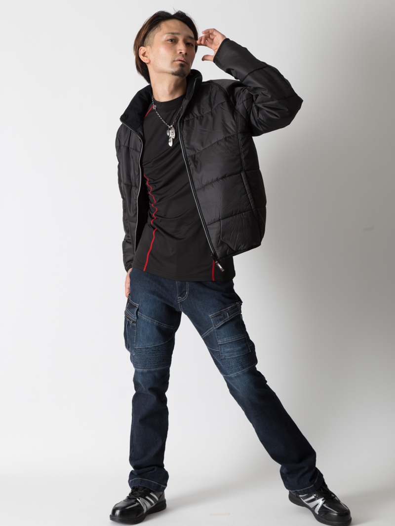 【TSデザイン】【秋冬年中作業服】メンズカーゴパンツ　158
　モデル画像1